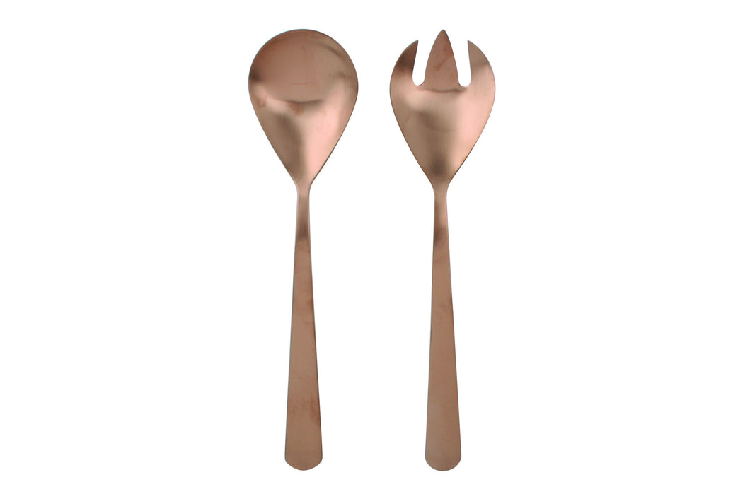 Oslo Salad Servers in Copper