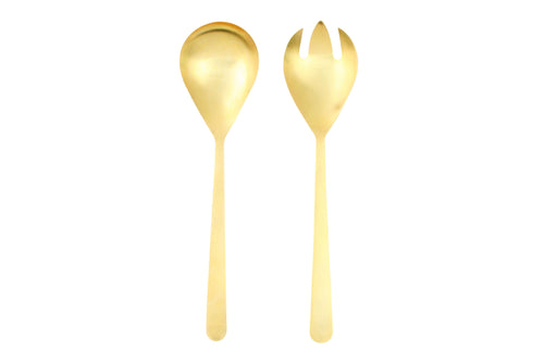 Oslo Salad Servers in Gold