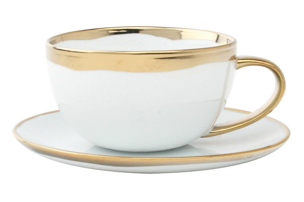 Dauville Cup & Saucer in Gold