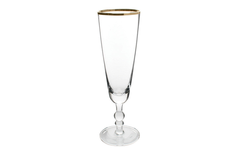 Camden Champagne Flute with Gold Rim