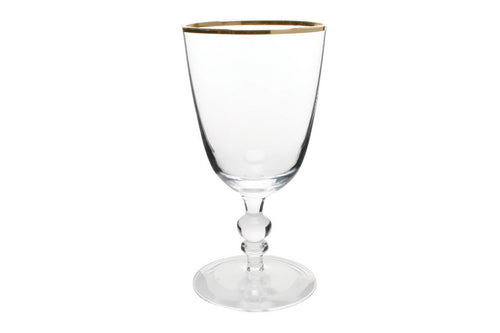 Willow Wine Goblet with Gold Rim